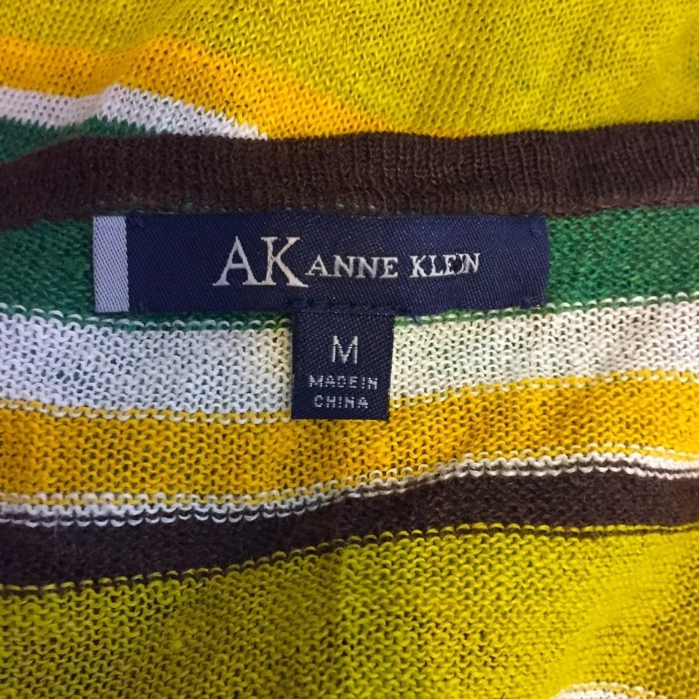 Ann Klein linen waterfall stripped cardigan - Picture 10 of 13